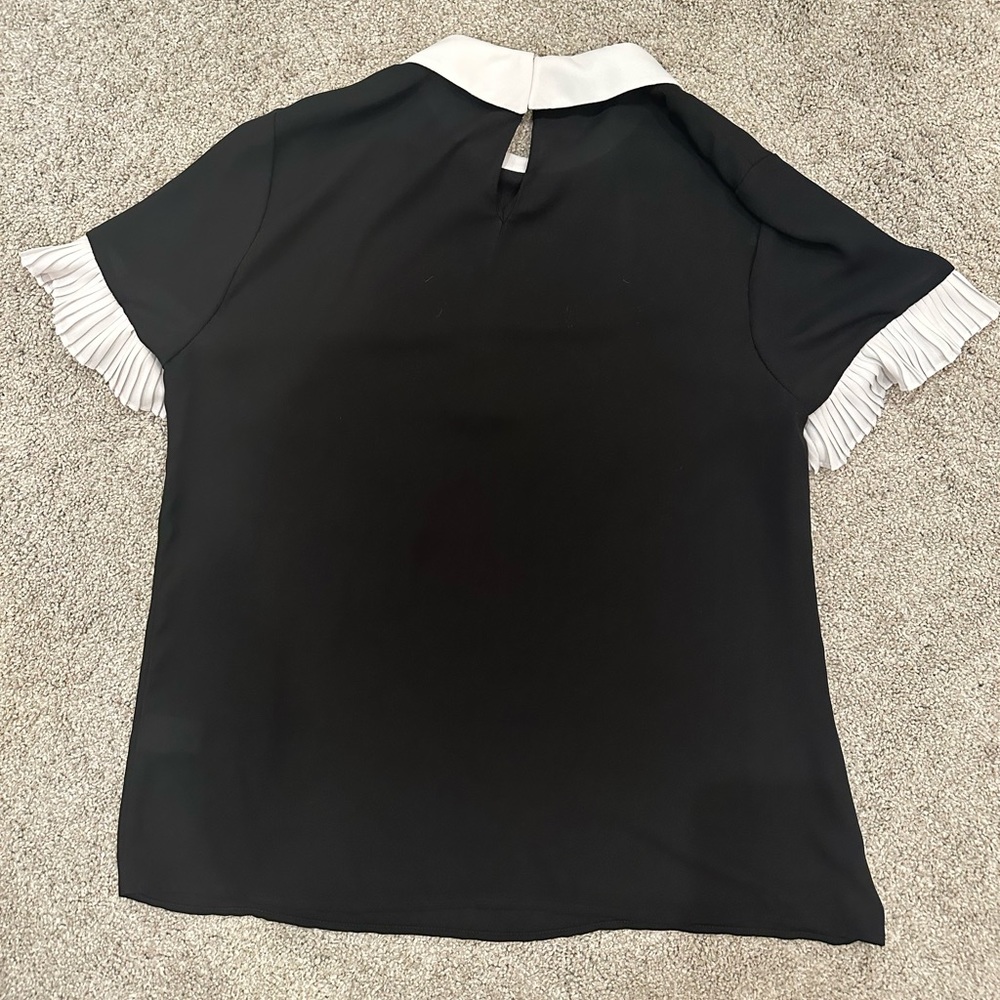 Cece Blouse Black White Collared Professional Shi… - image 4